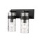Z-Lite Fontaine 2 Light Vanity, Matte Black & Clear 3035-2V-MB - alternate 1